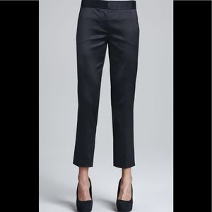 Tory Burch Geoff Stretch Silk Sateen Ankle Pants